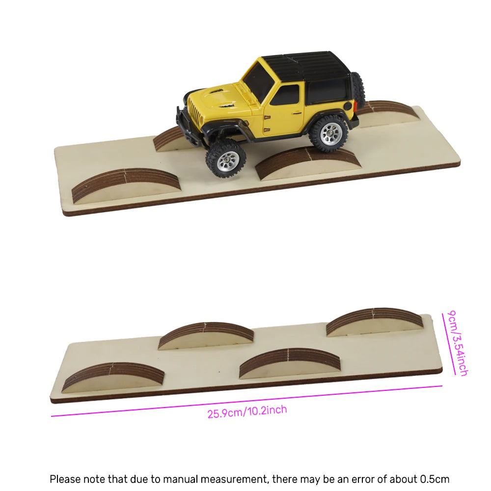 4PCS RC Wooden Bridge Obstacle Set, DIY Steep Slope Desktop Simulation Course for 1/36 Scale RC Crawler Car Accessories