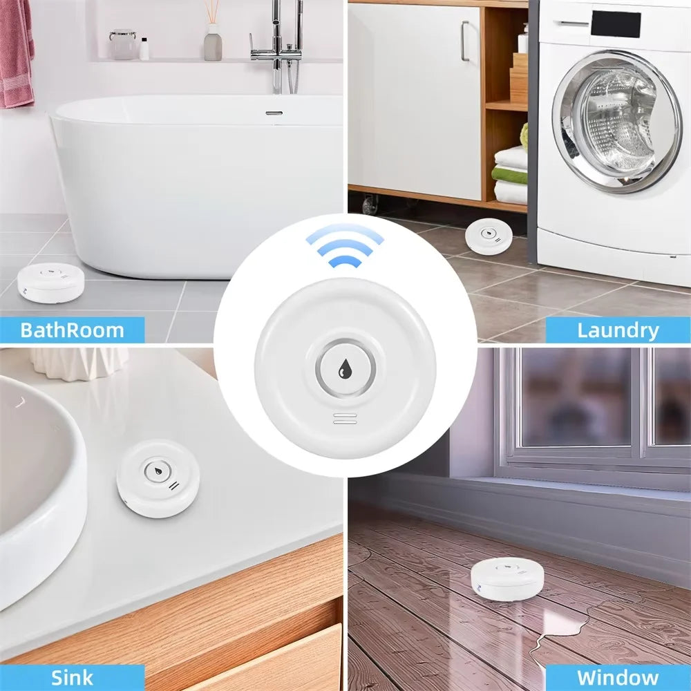 KERUI WiFi Flood Sensor Detector Works with Tuya Loudly Sound Alarm Alert Water Leakage Sensor Detection App Remote Monitoring