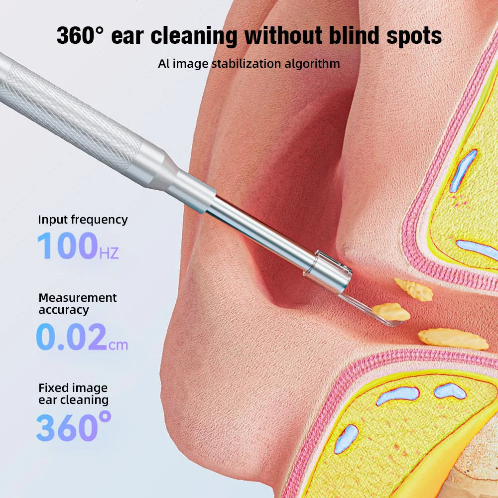KERUI 3.9mm Ear Wax Removal Tool 4.3 Inch Screen Digital Ear Camera Ear Picker 6 LEDs Nose/Ear Cleaning Stick For Child Adult