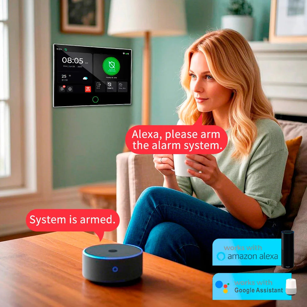 KERUI G70 4G WiFi Security Alarm with 7-inch Large IPS Touch Screen Home Alarm Panel Tuya Smart Control Burglar Anti Theft