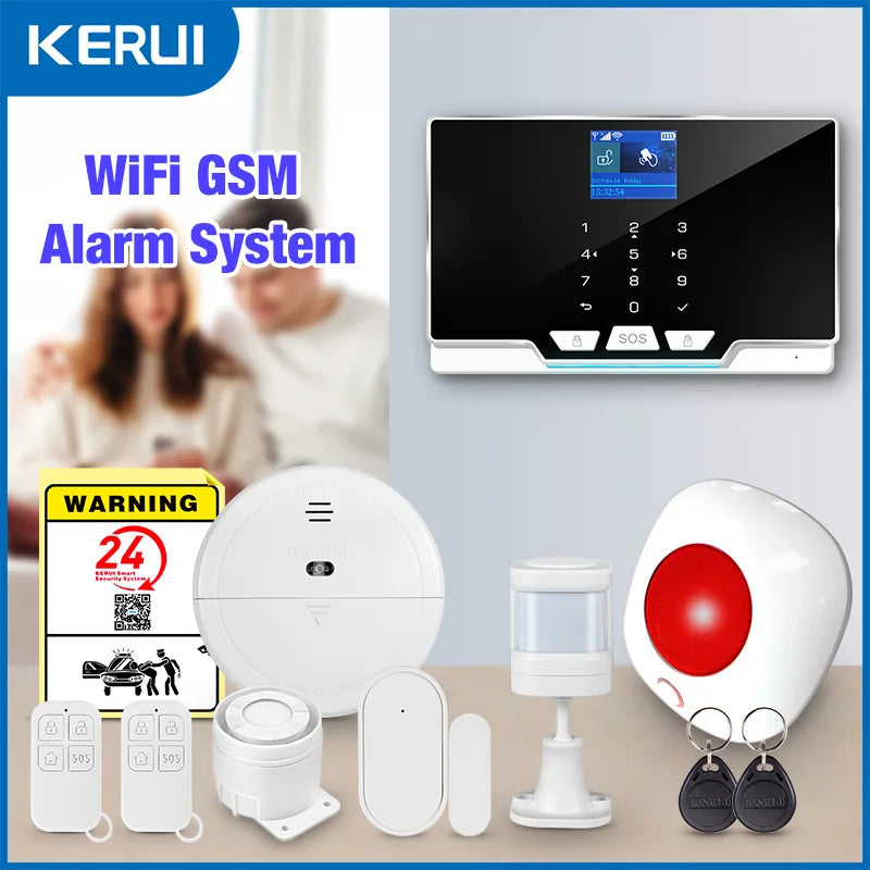 KERUI G20 Tuya Smart Home Wifi GSM Alarm System with Motion Detector Door Sensor 433Mhz Wireless for House Security Protection