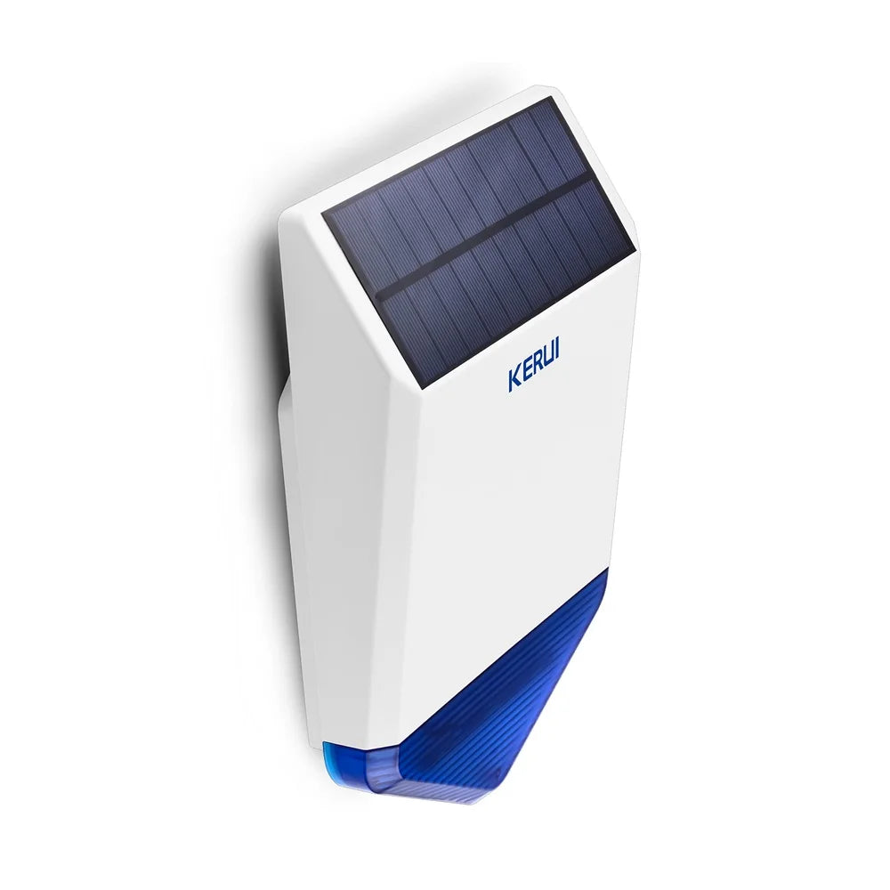 KERUI Solar Siren Panel for Outdoor Alarm Siren with Power Supply for Alarm System Security with Flashing Response Sound 110DB
