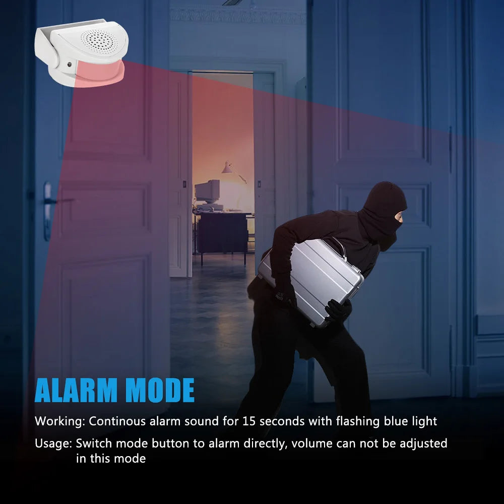 KERUI Wireless PIR Motion Sensor Door Bell Chime with Power Supply 32 Songs Welcome Chime Bell for Shop Home Hotel Security