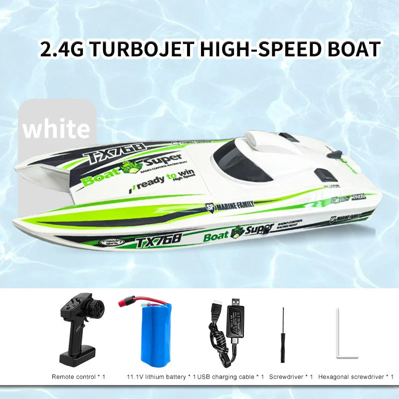 TX768 RC Boat 2.4G Brushless High Speed Remote Control Ship 30km/h Professional Speedboat Watercraft Toys Boys Gift