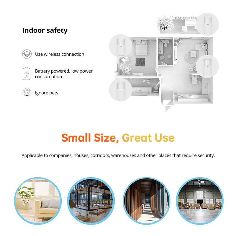 P10 Wireless Anti-pet PIR Motion Sensor Infrared Detector Alarm With Battery For G30 G20 Home Security Alarm System Protection