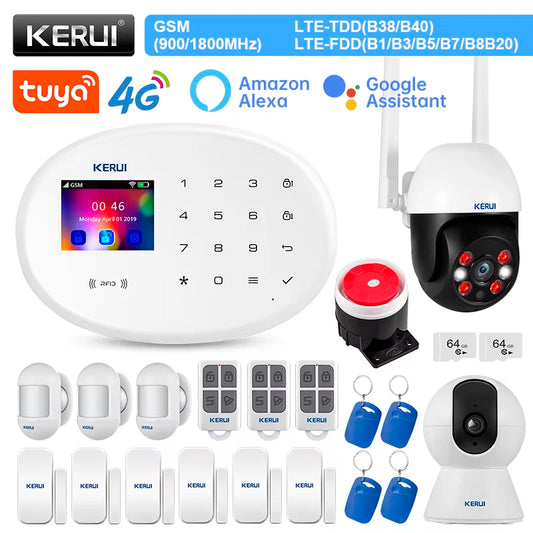KERUI W204 4G Home Security Protection Touch Panel Alarm System Tuya APP Remote Control Smart Life WIFI GSM Alarm Burglar