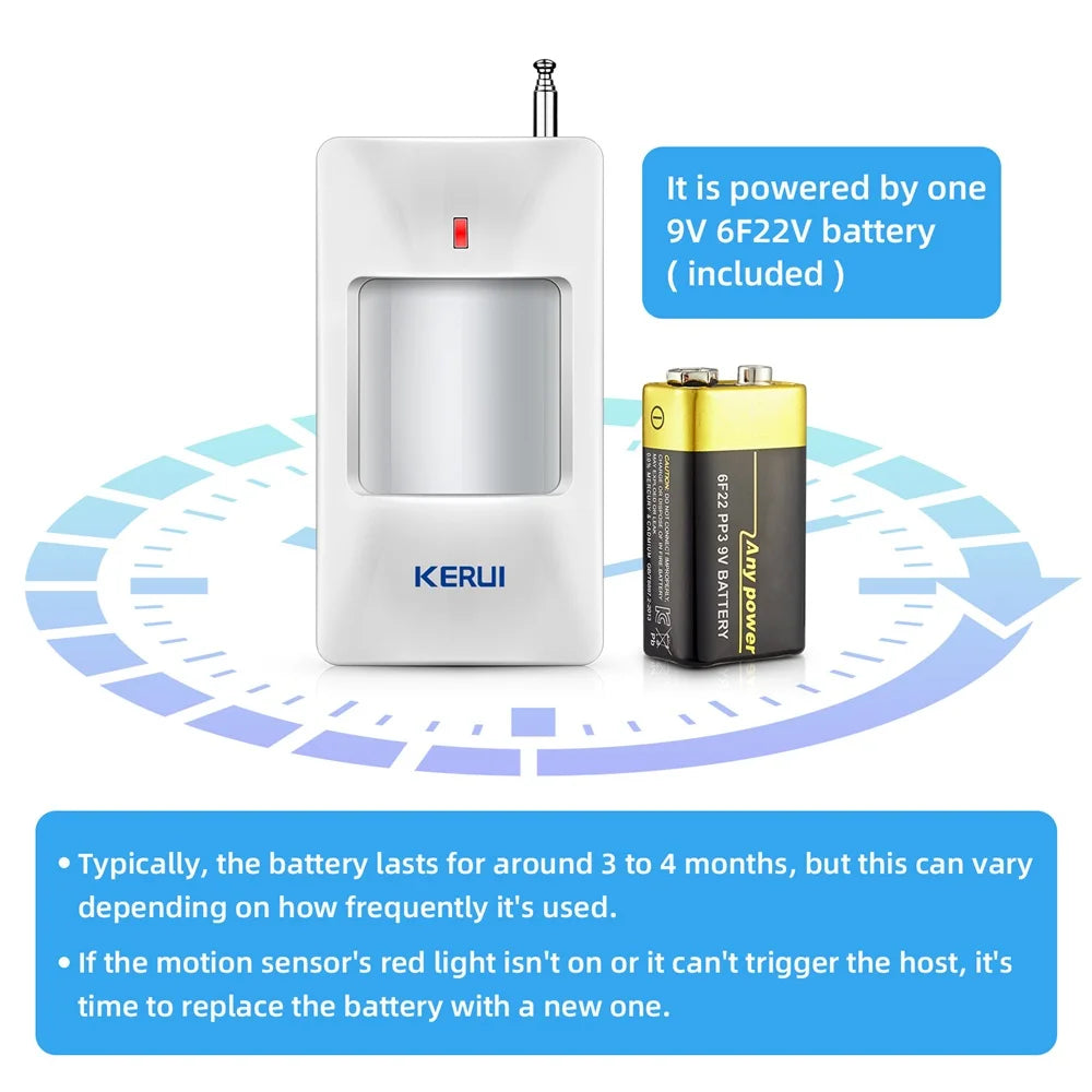 KERUI Wireless PIR Motion Sensor Alarm Infrared Detector For GSM WIFI W181 W202 Home Burglar Anti-Theft Alarm System Security