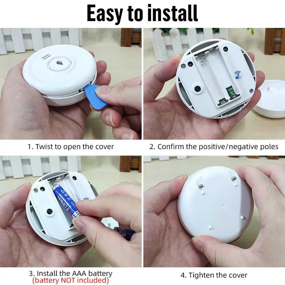 KERUI WiFi Flood Sensor Detector Works with Tuya Loudly Sound Alarm Alert Water Leakage Sensor Detection App Remote Monitoring