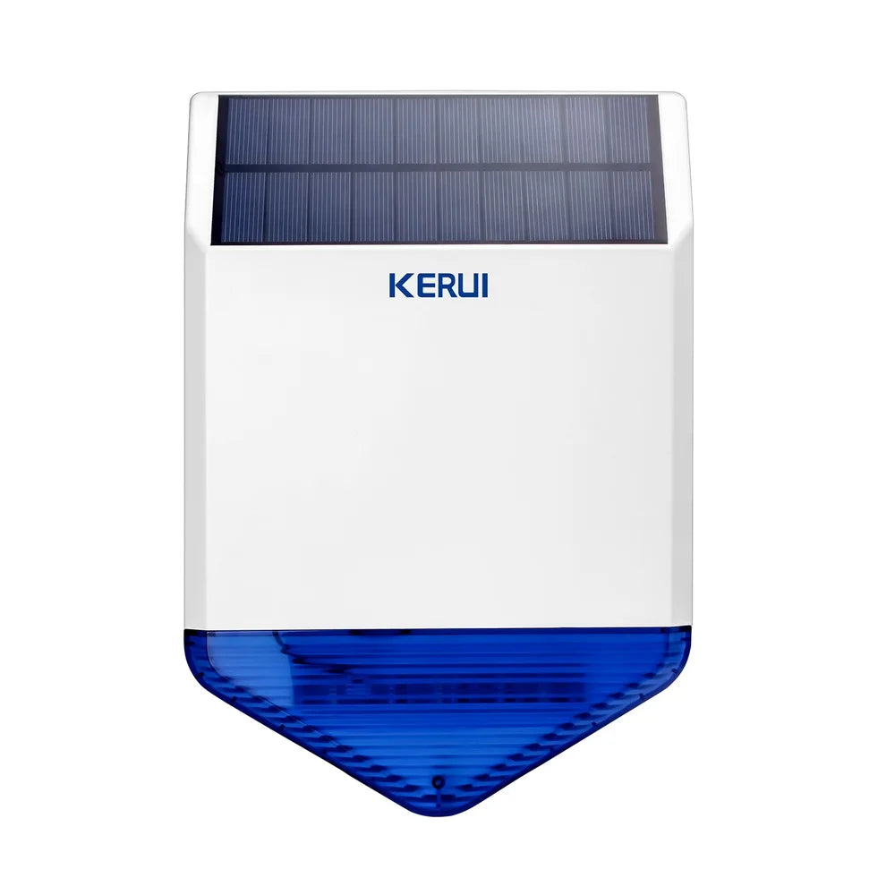 KERUI Solar Siren Panel for Outdoor Alarm Siren with Power Supply for Alarm System Security with Flashing Response Sound 110DB