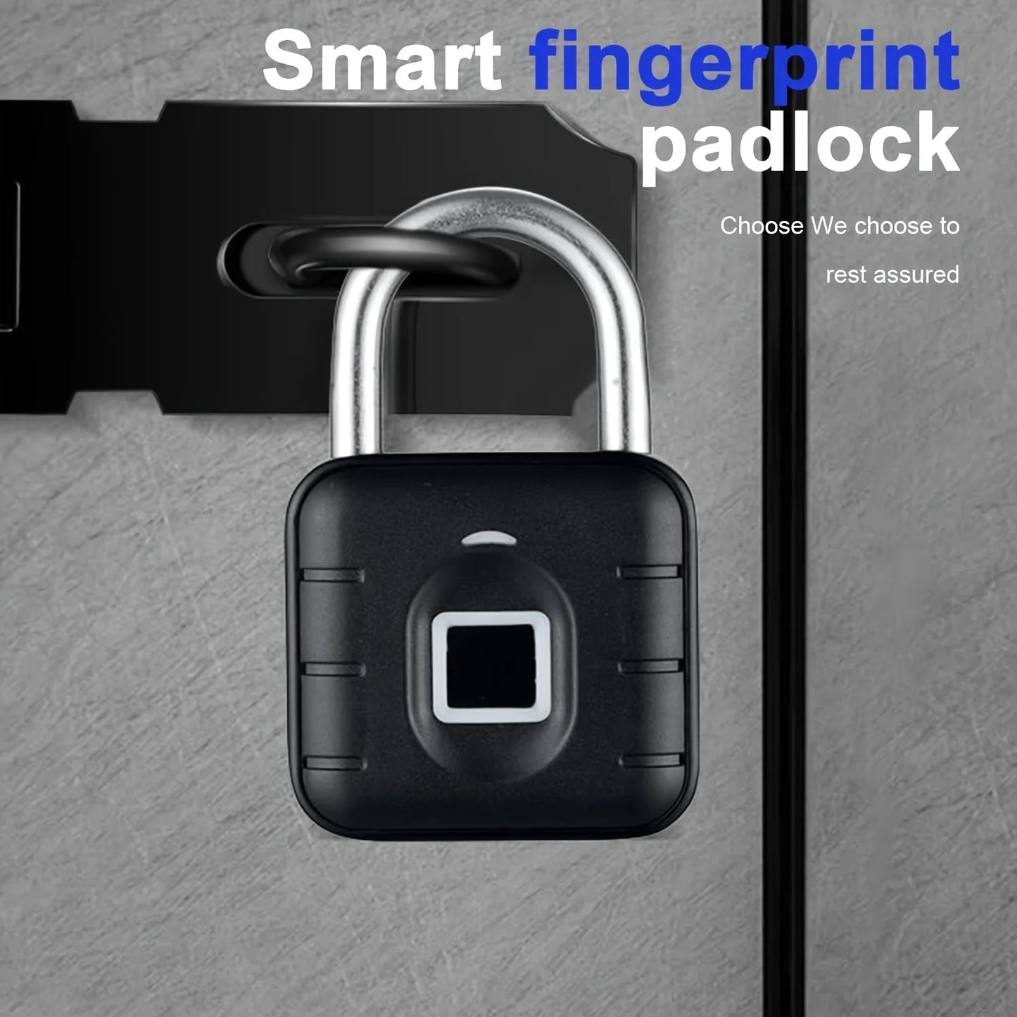 KERUI Fingerprint Padlock for Door Keyless Outdoor Waterproof Padlock USB Rechargeable Security Padlock Easy to Use