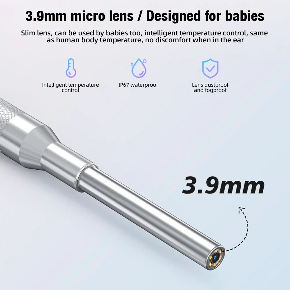 KERUI 3.9mm Ear Wax Removal Tool 4.3 Inch Screen Digital Ear Camera Ear Picker 6 LEDs Nose/Ear Cleaning Stick For Child Adult