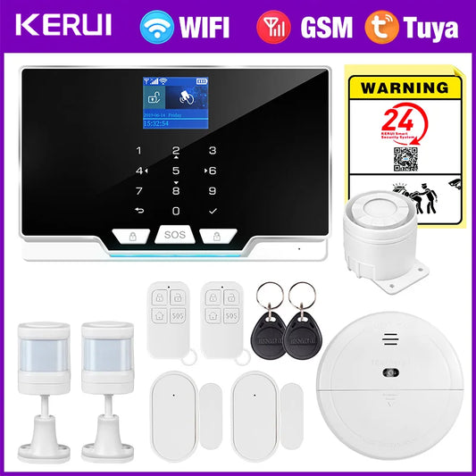 KERUI G20 Tuya Smart Home Wifi GSM Alarm System with Motion Detector Door Sensor 433Mhz Wireless for House Security Protection