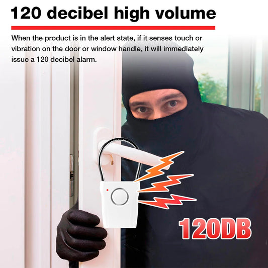 120dB Door Handle Alarm with Adjustable Settings Door Security Alarm Equipment for Door Window for Travel Hotel Self Protection