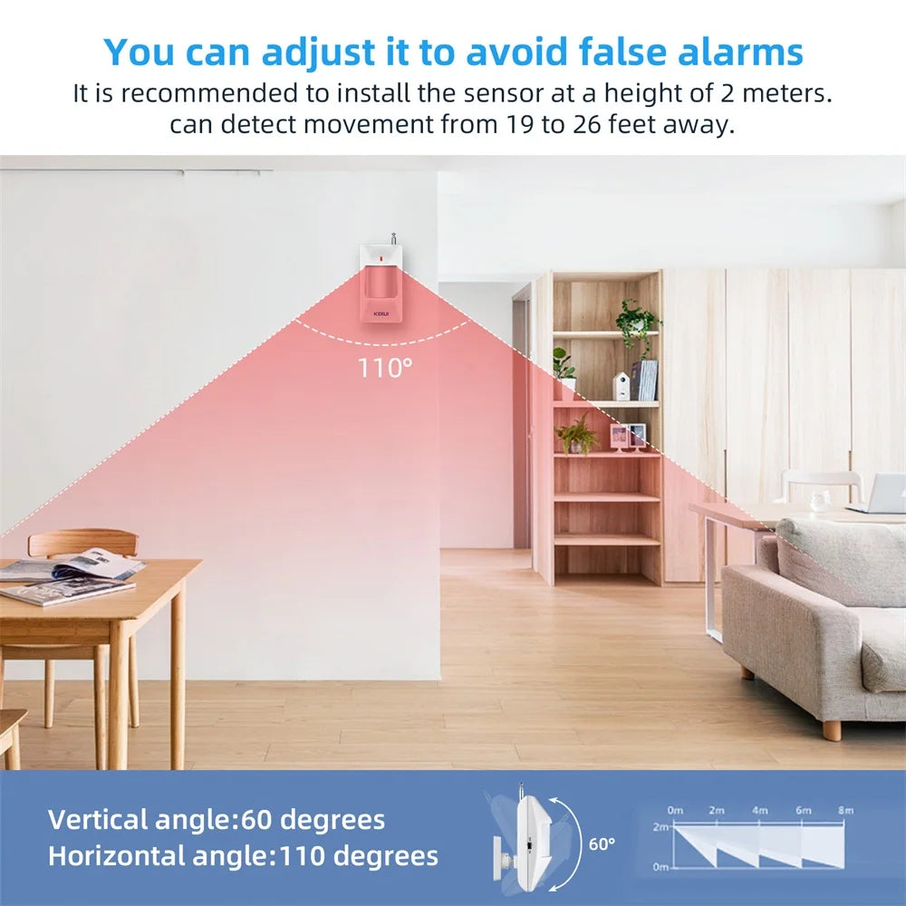 KERUI Wireless PIR Motion Sensor Alarm Infrared Detector For GSM WIFI W181 W202 Home Burglar Anti-Theft Alarm System Security