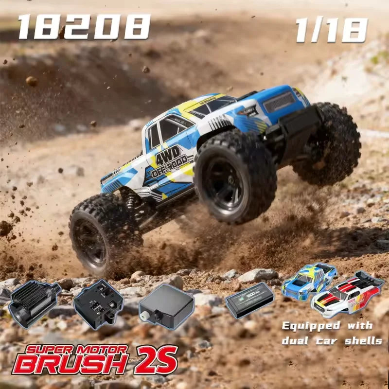 MJX Hyper Go 18208 1/18 Monster Truck 4WD 30km/h Off Road Vehicle 2.4G Remote Control RC Car Toy Gift for Birthday Christmas