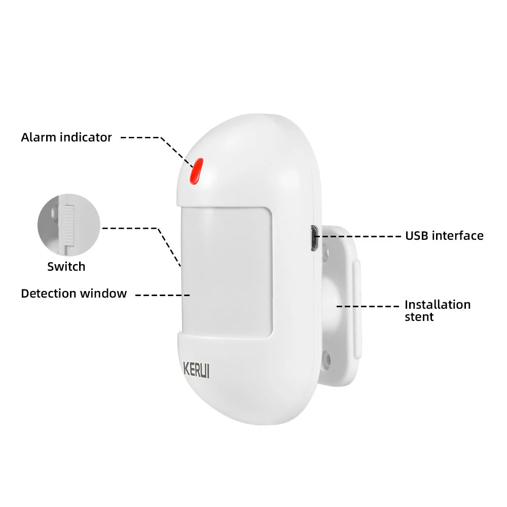 KERUI Wireless PIR Motion Sensor Infrared Detector Alarm With Battery For W202 W181 Home Security Alarm System Protection