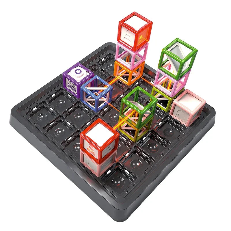 Laser Maze Stacking Puzzle Dry Toy Level 60 Challenge Brain Teaser Thinking Training Educational Board Game Christmas Gift