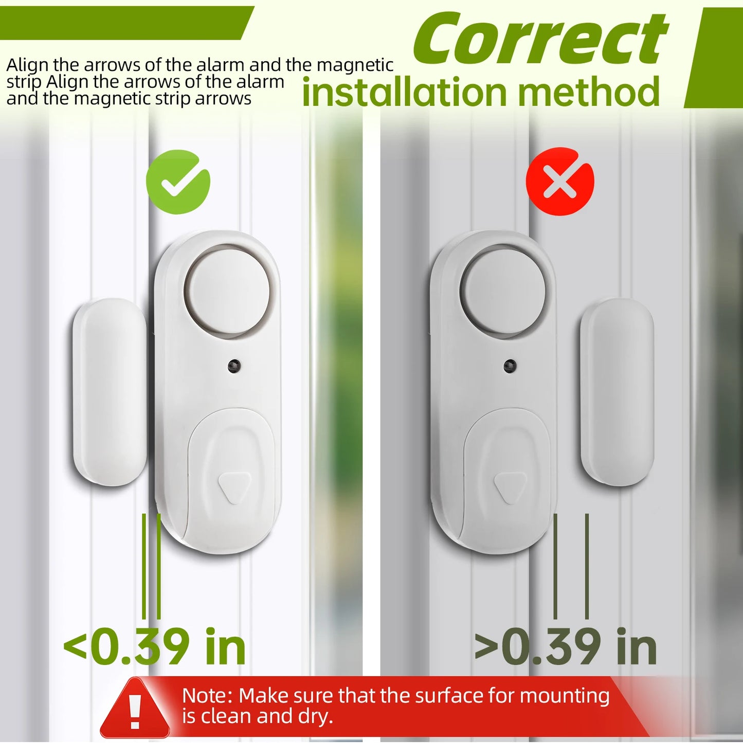 KERUI Wireless Window Door Magnets Sensor Detector with Battery Door Sensor Security Alarm for Home Security Work Independently