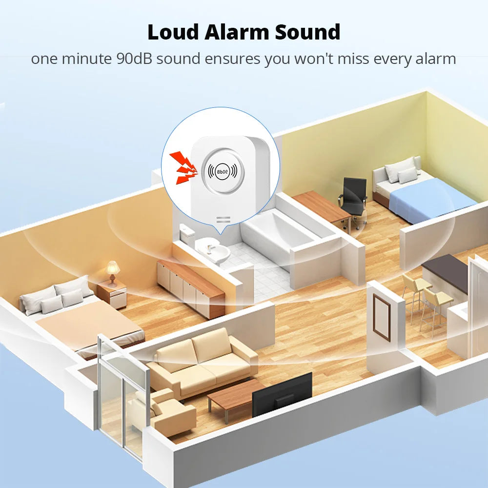 KERUI Water Leakage Alarm Detector 90db Wireless Water Sensor Working for KERUI Alarm System Leak Alert Monitoring Leak and Drip