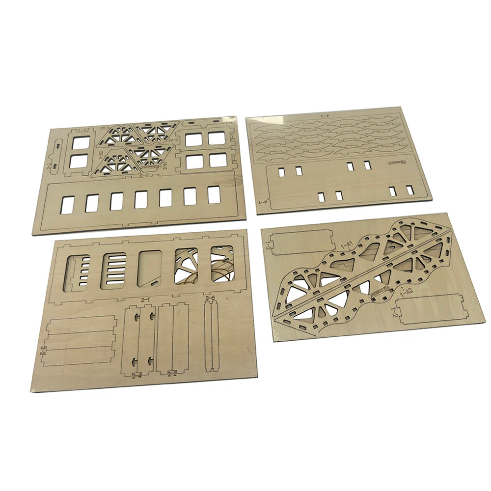 4PCS RC Wooden Bridge Obstacle Set, DIY Steep Slope Desktop Simulation Course for 1/36 Scale RC Crawler Car Accessories