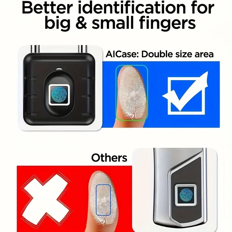 KERUI Fingerprint Padlock for Door Keyless Outdoor Waterproof Padlock USB Rechargeable Security Padlock Easy to Use