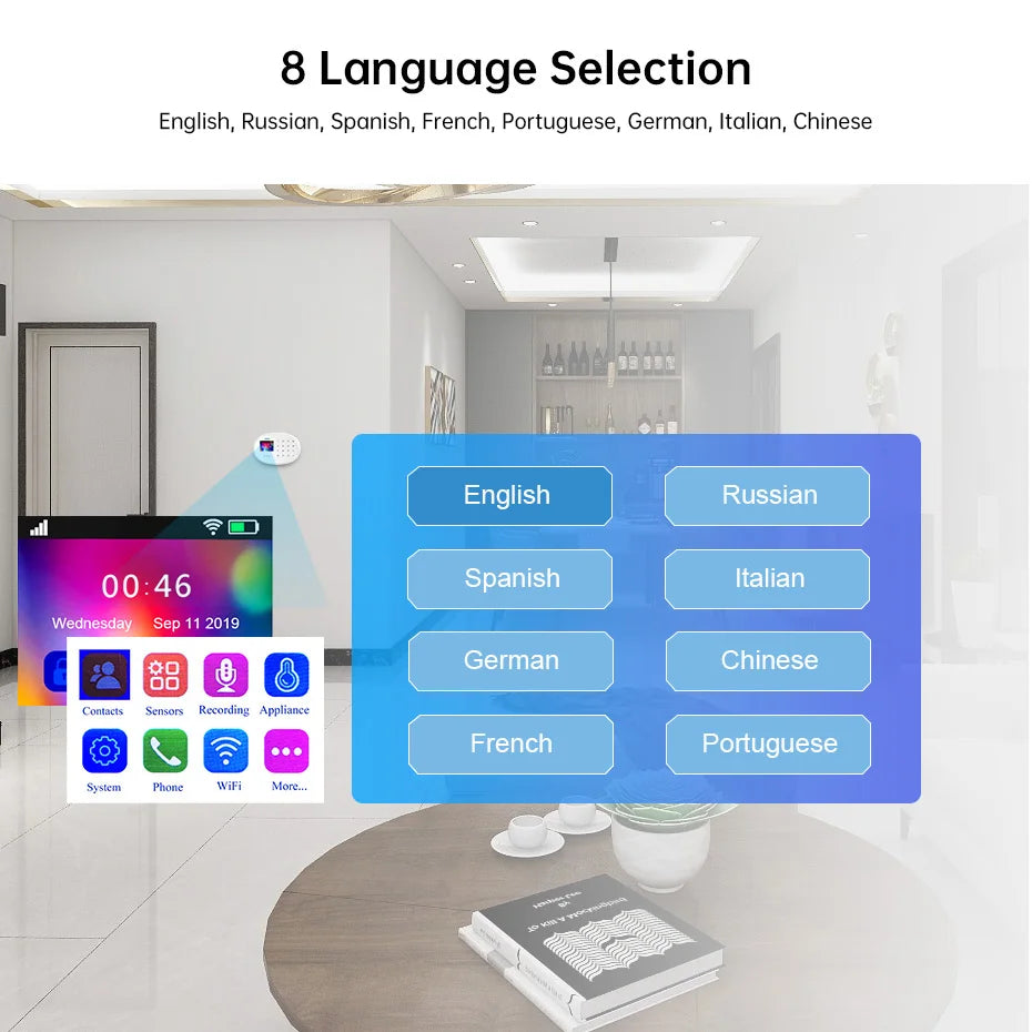 KERUI W204 Alarm Security System 4G WIFI GSM Alarm Tuya Smart Support Alexa Motion Sensor Siren RFID Card Disarm Function