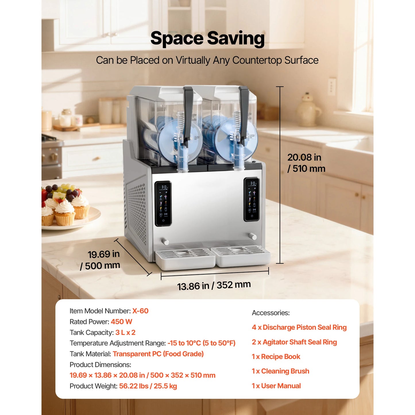SucceBuy Slushie Machine No Ice Needed Slushy Machine Frozen Drink Maker w/ Single Tank Margarita Machine for Frozen Margaritas