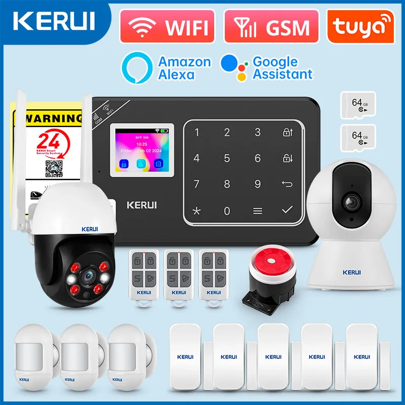 KERUI W181 Security-protection Alarm for Home WiFi GSM Alarm System Smart Home Tuya Smart App Remote Control PIR Motion Sensor