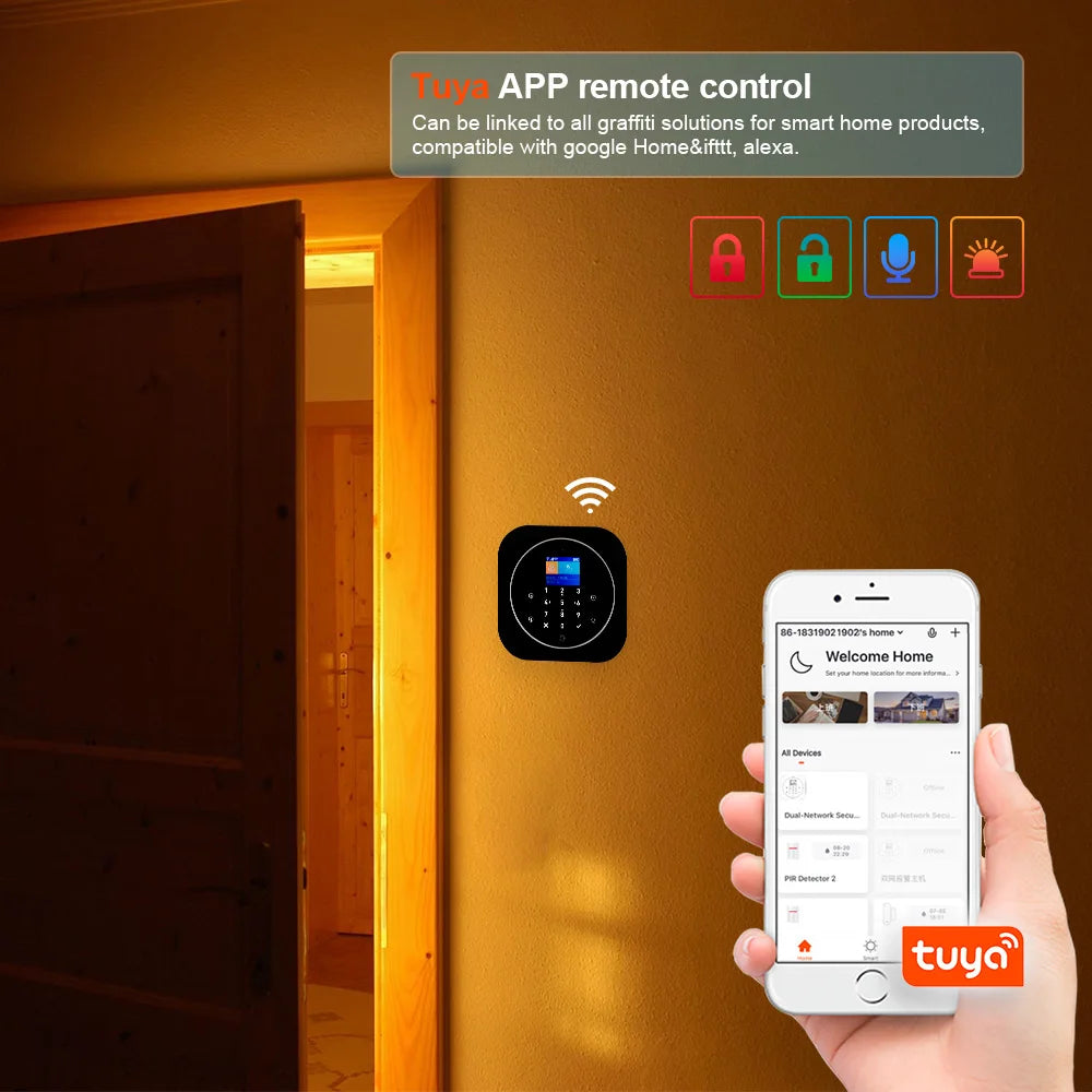 KERUI G12 WIFI GSM Alarm Host DIY Your Alarm Kit for Home Security with Door/Motion Sensor, IP Camera Smart Life APP Control