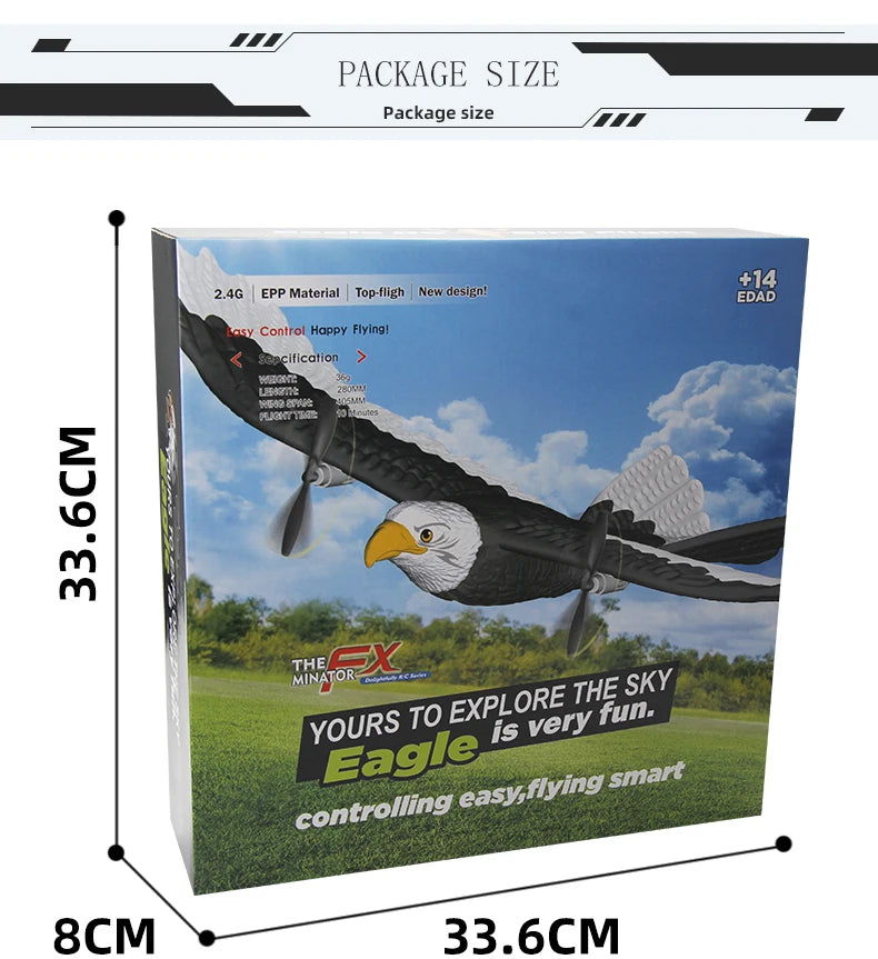 FX651 RC Plane Eagle Airplane Wingspan Glider 2.4G Radio Remote Control Aircraft EPP Foam Toys for Children Boys