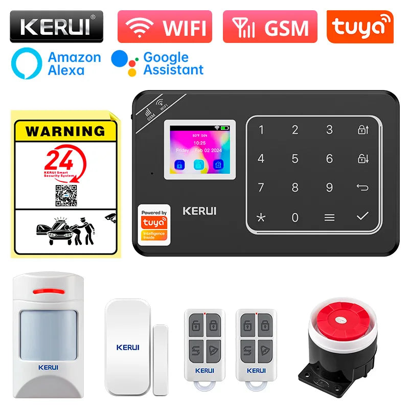 KERUI W181 Security-protection Alarm for Home WiFi GSM Alarm System Smart Home Tuya Smart App Remote Control PIR Motion Sensor