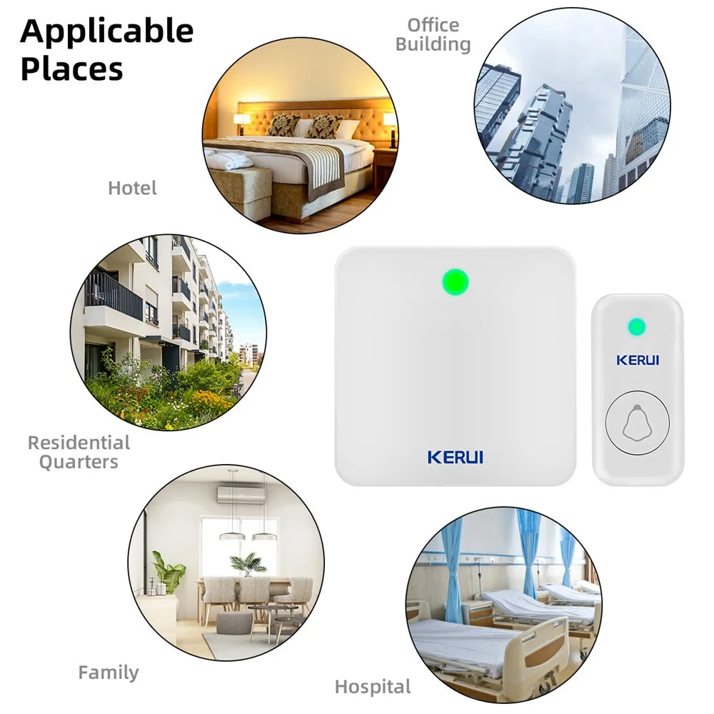 KERUI M537 Wireless Doorbelll 120 Meters Long Transmission Distance Door Bell Welcome Chime with 44 Songs Melodies for Home