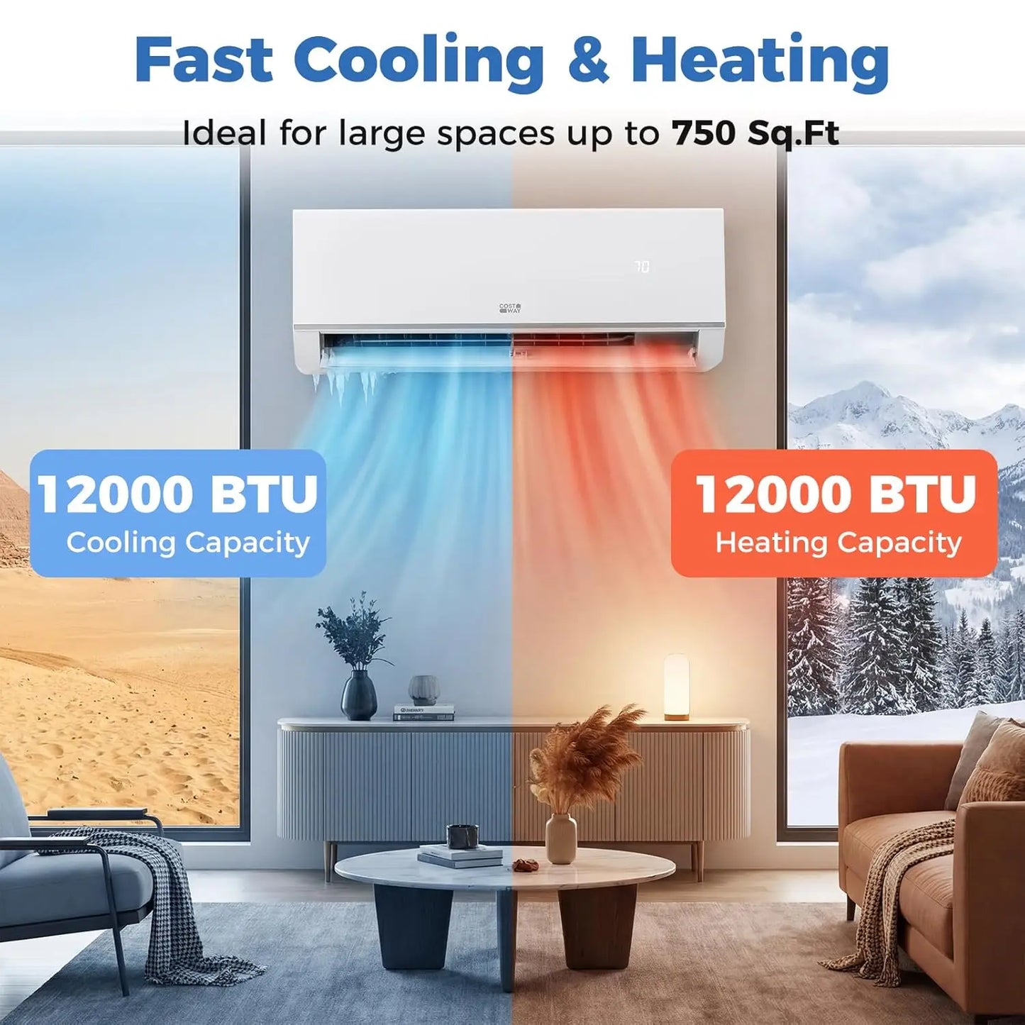 12000 BTU Mini Split Air Conditioner & Heater, 20 SEER2 115V Wifi Enabled Energy Efficient Inverter Split AC Unit Up to, Custom