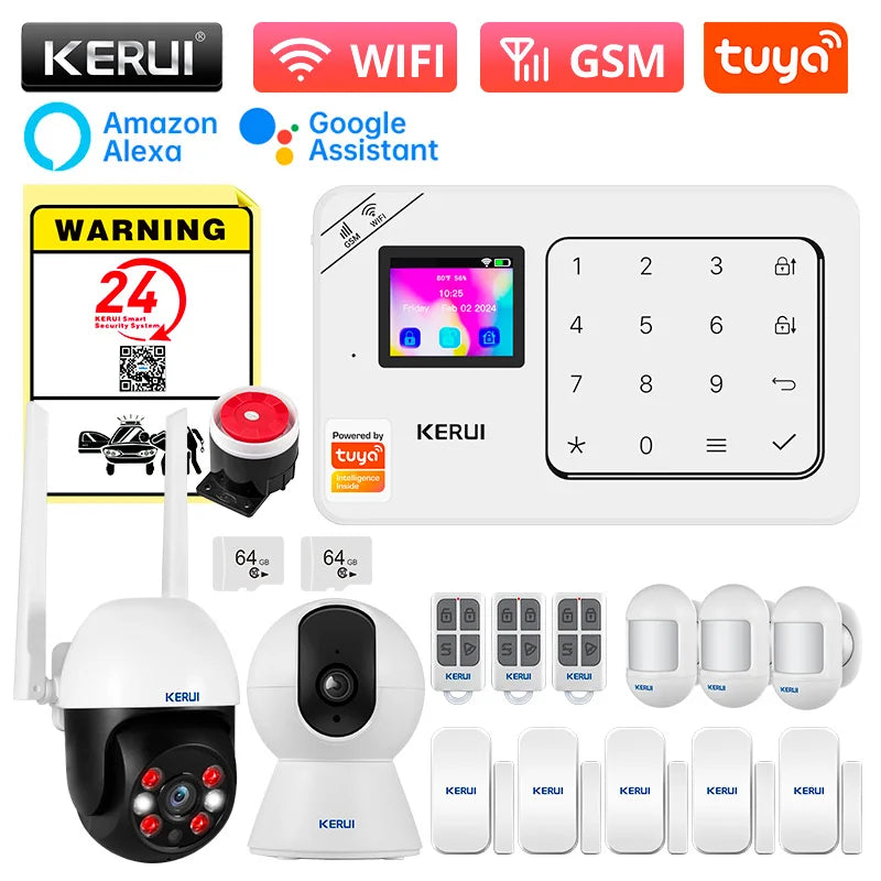 KERUI W181 New Panel Host Home Alarm System Wireless WiFi GSM Anti-Theft Alarm Tuya Smart Life for Your Family Safe Security