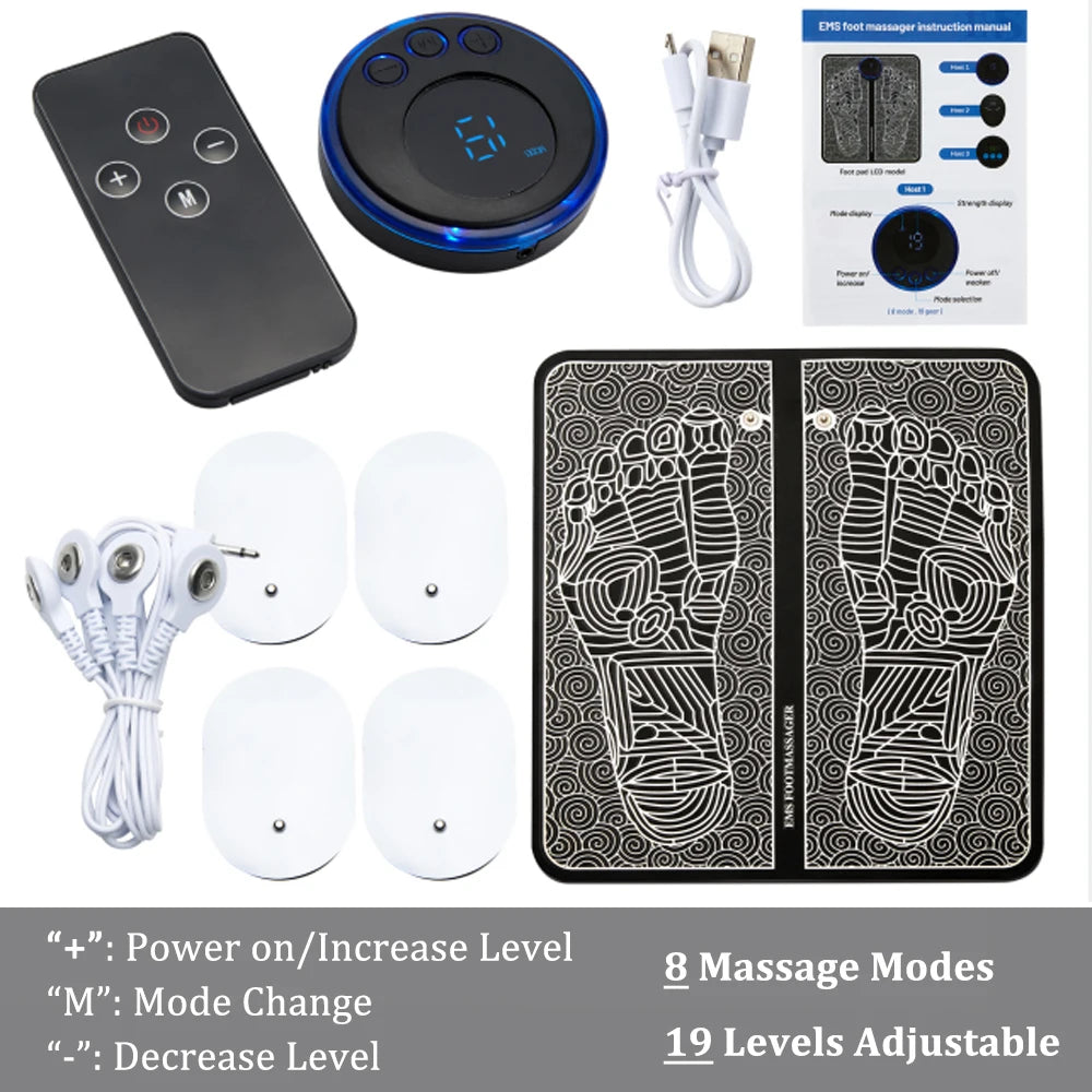 EMS Foot Massager Mat Electric TENS Feet Massager Pad Foldable Massage Mat Muscle Stimulation Fisioterapia Terapia Fisica Salud